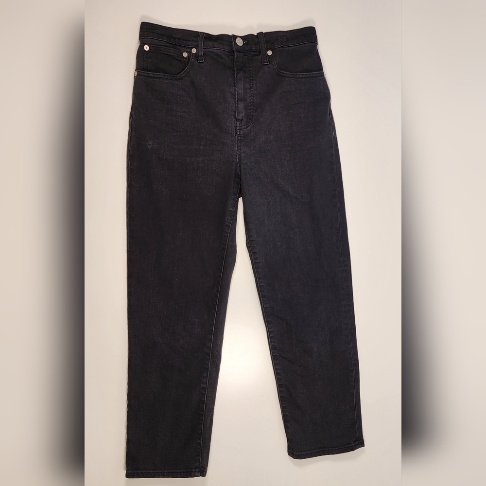 Madewell Classic Straight Jean Size‎ 28 Black Stretch Denim